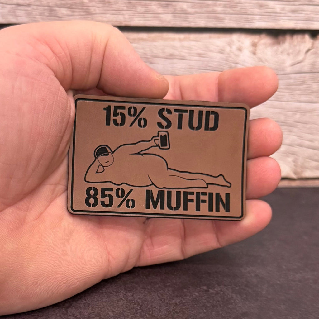 Stud Muffin Funny Morale Patch 2"x3" Hook & Loop | Made in USA
