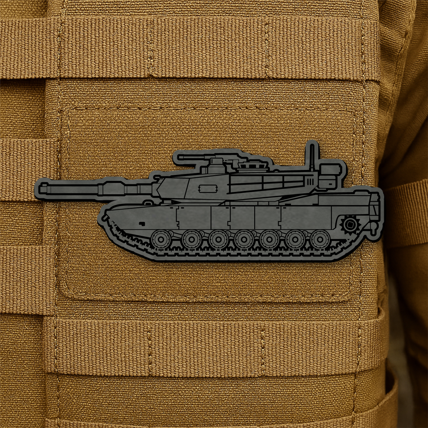M1 Abrams Main Battle Tank Engraved Morale Patch – 1.4” x 4” Hook & Loop Tactical Patch | Made in USA