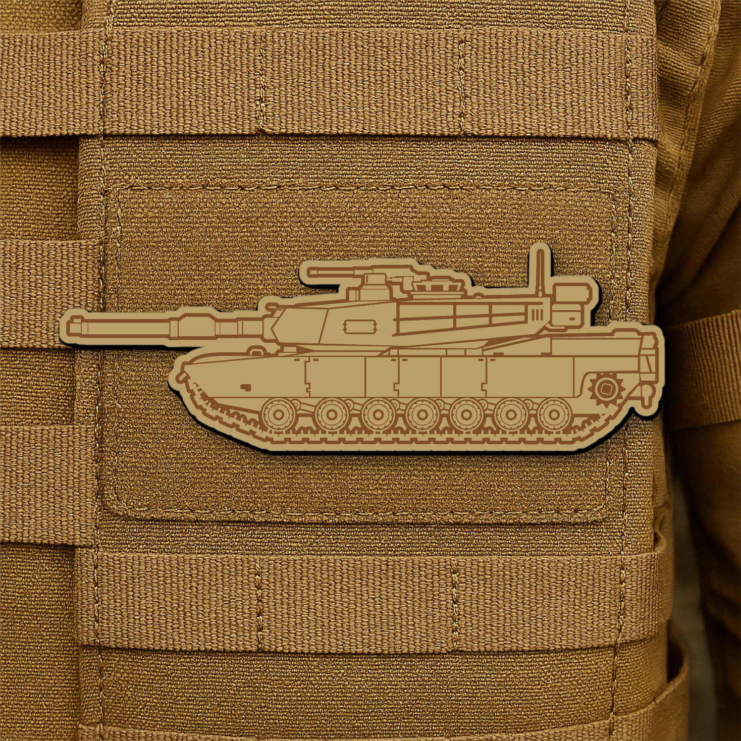 M1 Abrams Main Battle Tank Engraved Morale Patch – 1.4” x 4” Hook & Loop Tactical Patch | Made in USA