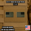 Mini Tactical Synthetic American Flag Patch - Set of 2 | Made in USA | VELCRO® Brand Hook Backing