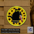 Murder Cat & Sunflowers Funny Morale Patch | Made in USA | VELCRO® Brand Hook Backing