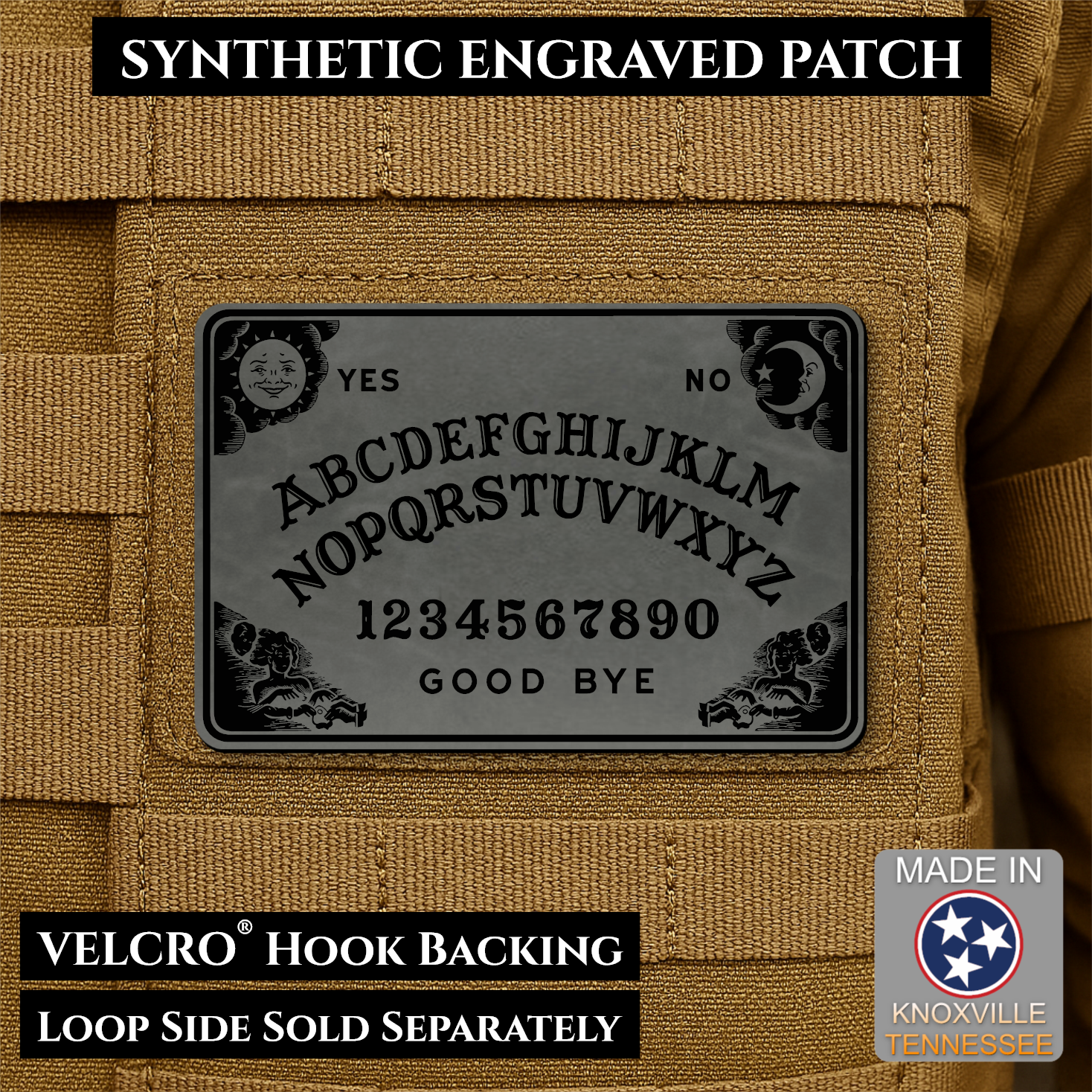 Ouija Talking Spirit Board Funny Morale Patch | Made in USA | VELCRO® Brand Hook Backing
