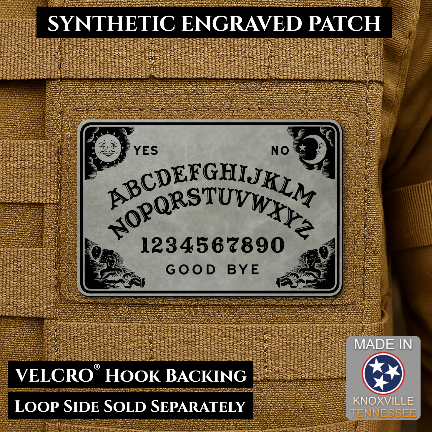 Ouija Talking Spirit Board Funny Morale Patch | Made in USA | VELCRO® Brand Hook Backing