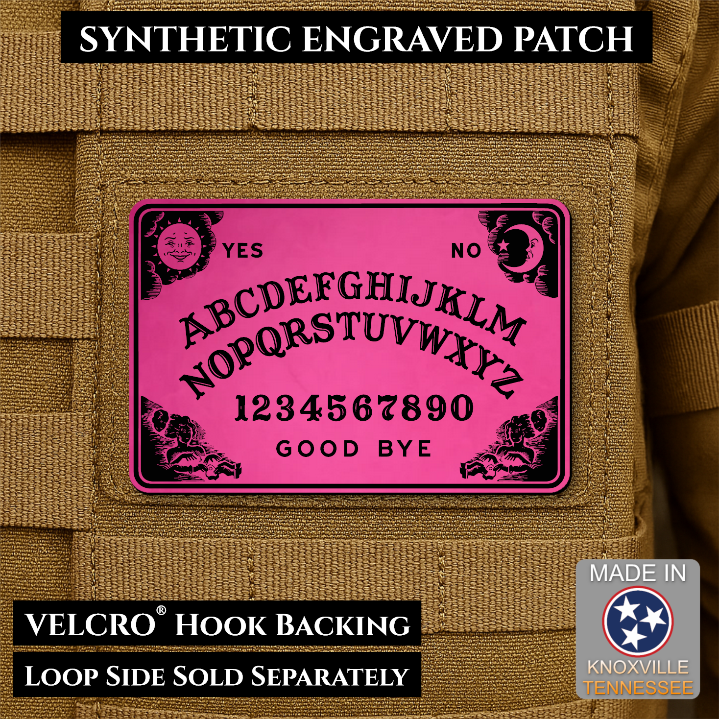 Ouija Talking Spirit Board Funny Morale Patch | Made in USA | VELCRO® Brand Hook Backing