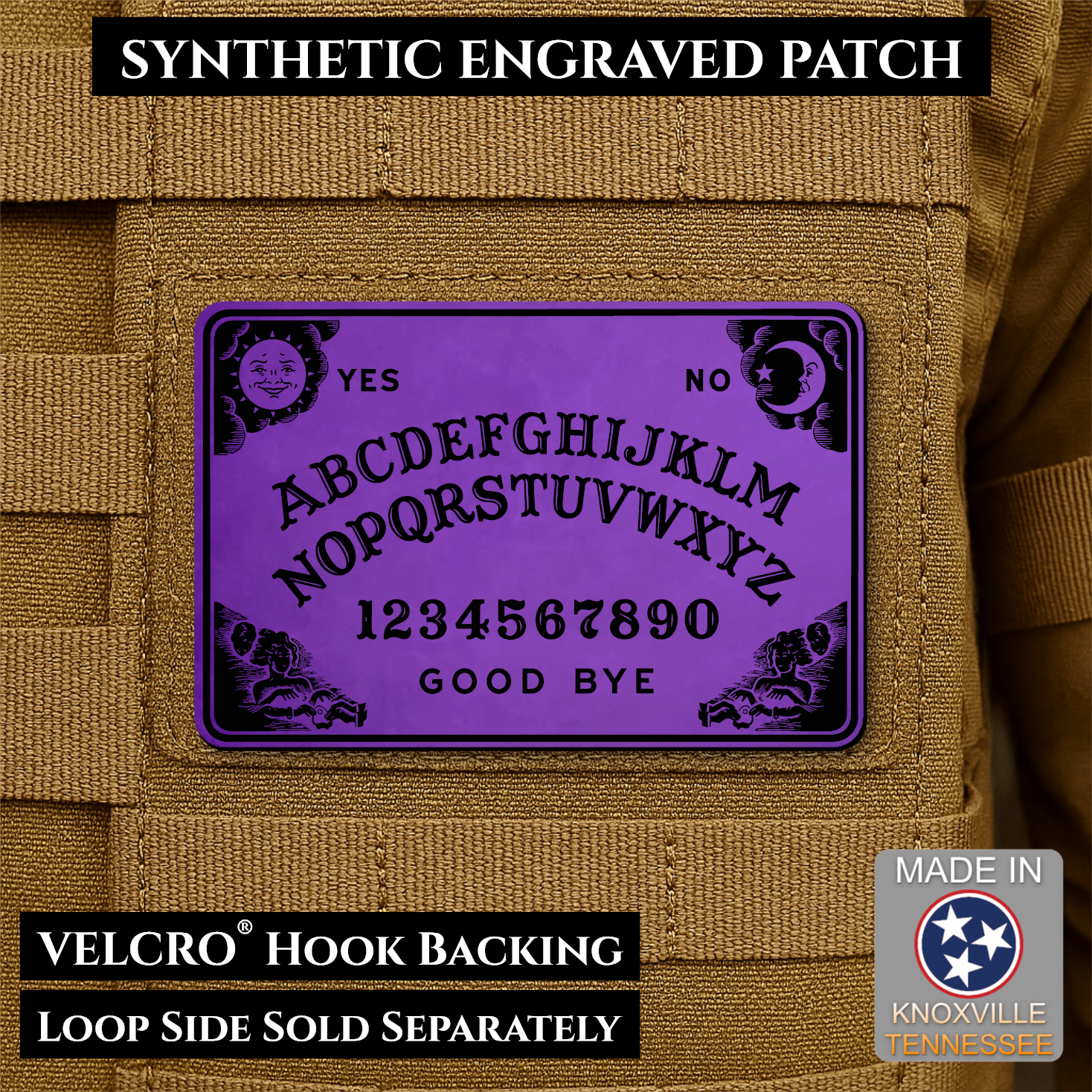 Ouija Talking Spirit Board Funny Morale Patch | Made in USA | VELCRO® Brand Hook Backing