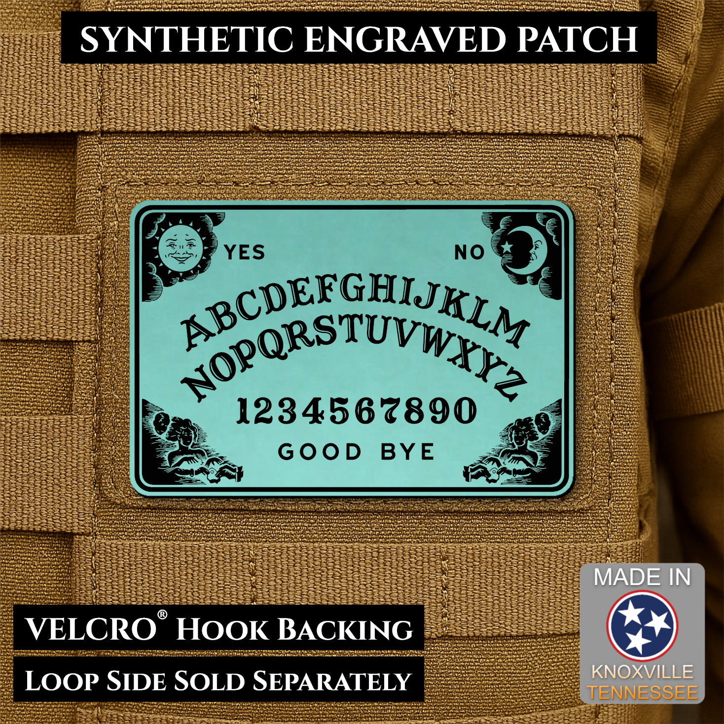 Ouija Talking Spirit Board Funny Morale Patch | Made in USA | VELCRO® Brand Hook Backing