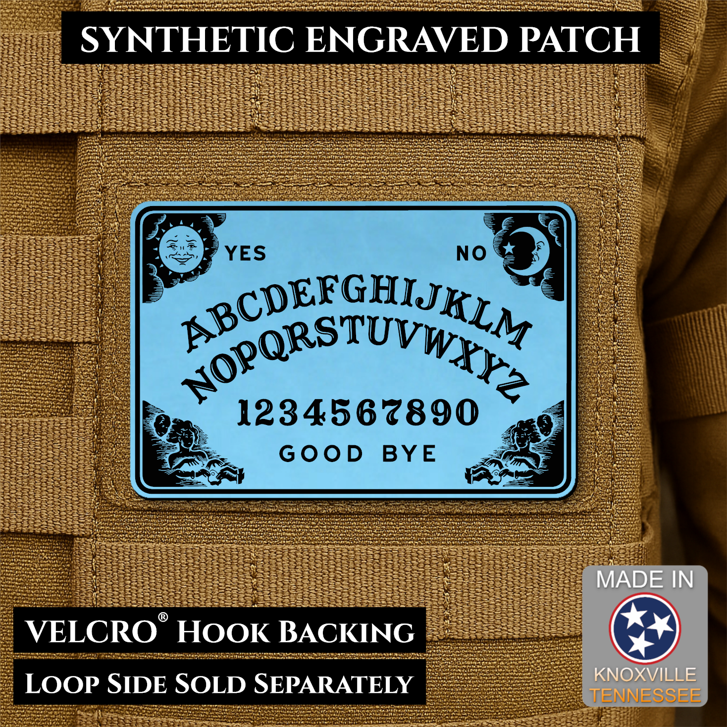 Ouija Talking Spirit Board Funny Morale Patch | Made in USA | VELCRO® Brand Hook Backing