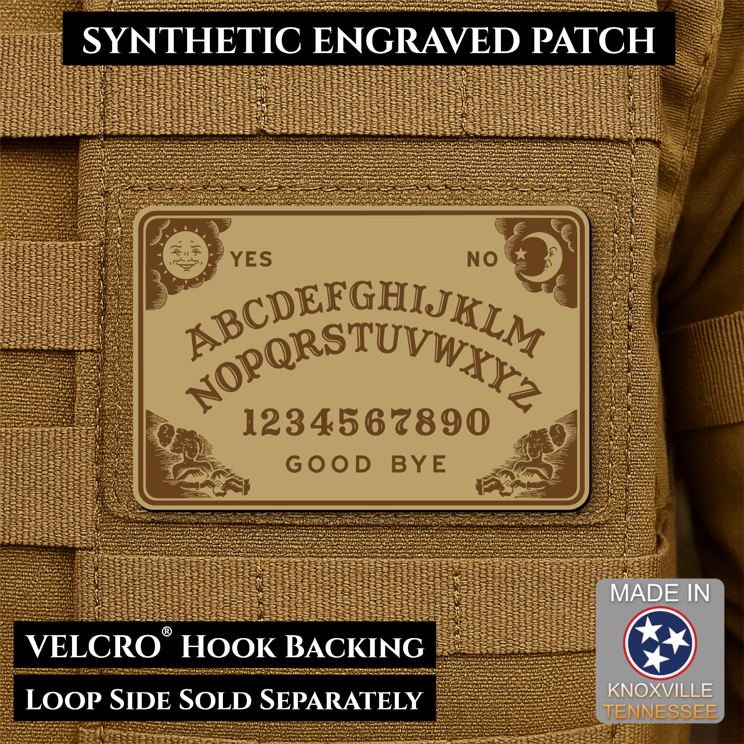 Ouija Talking Spirit Board Funny Morale Patch | Made in USA | VELCRO® Brand Hook Backing
