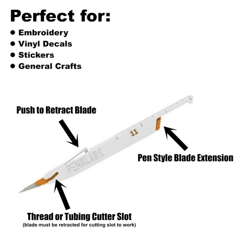 3-Pack Retractable Razor PenBlades #11 for Crafts, Vinyl Decals, Stickers & Leather