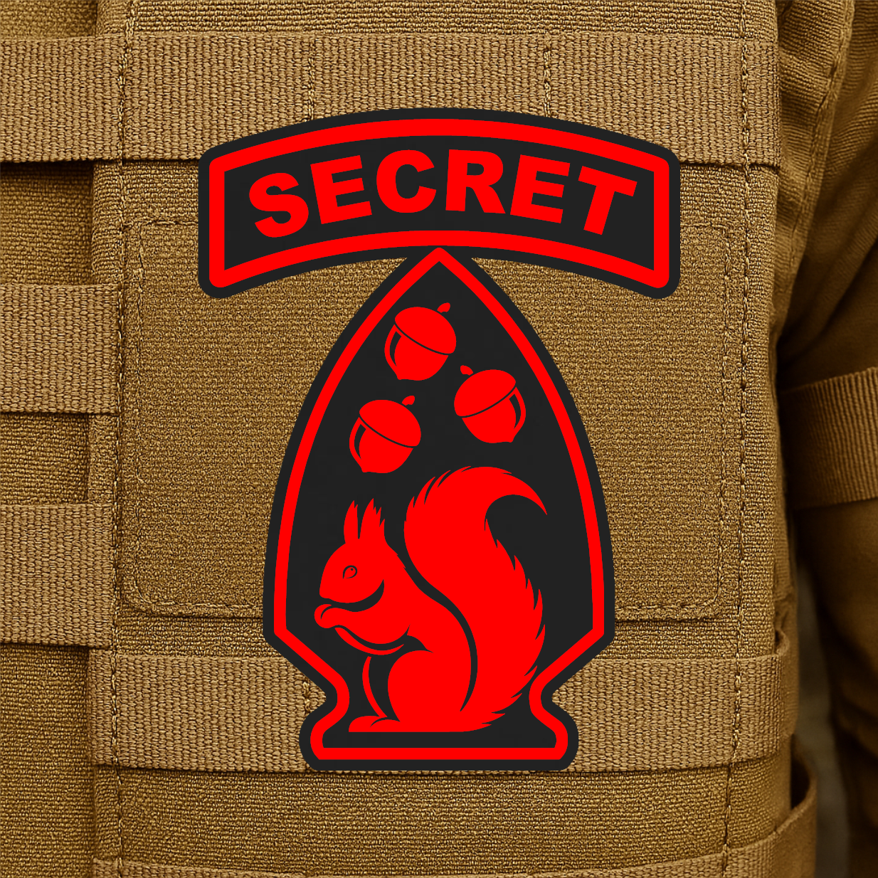 Secret Squirrel Division Funny Morale Patch – 2.2" x 3” Hook & Loop | Made in USA