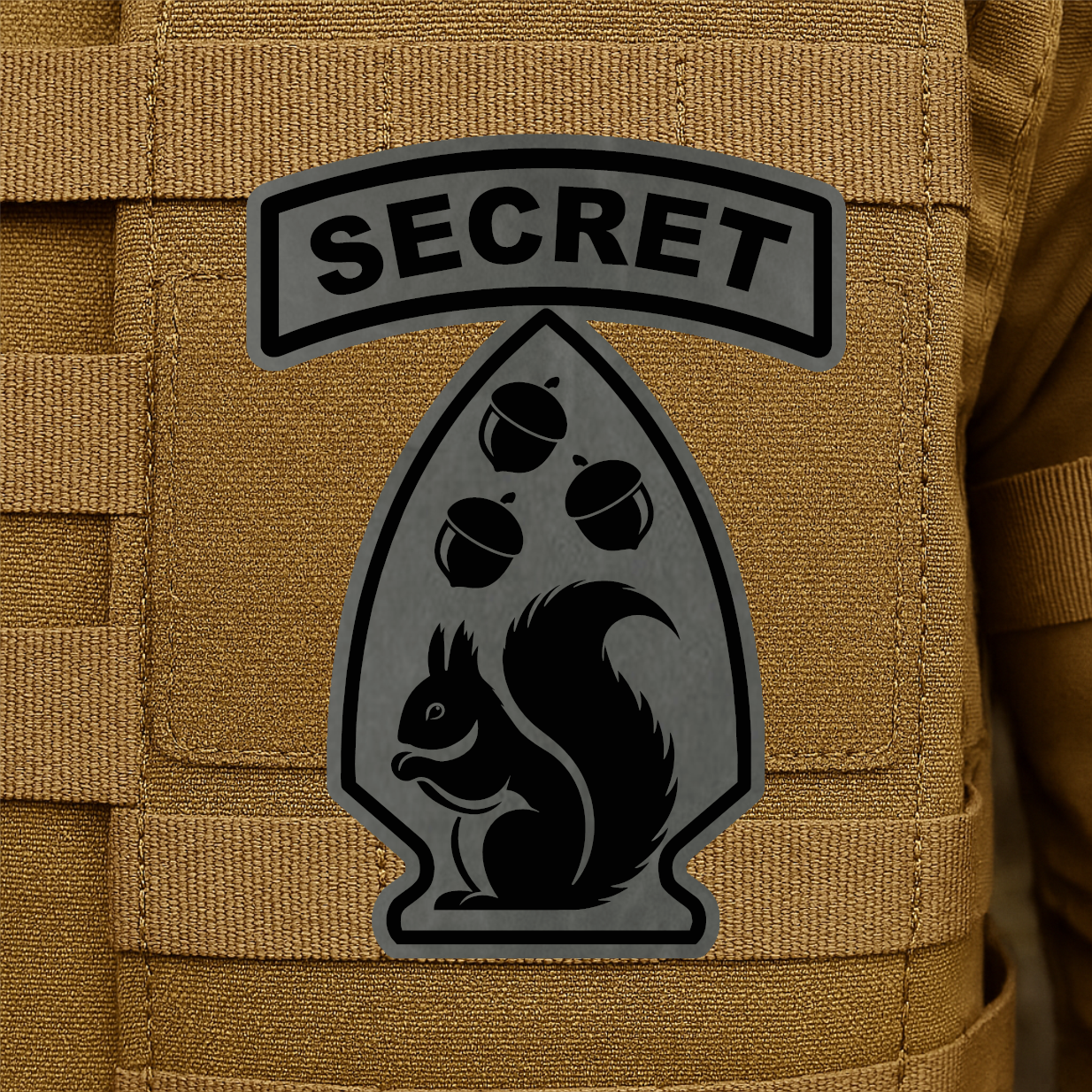 Secret Squirrel Division Funny Morale Patch – 2.2" x 3” Hook & Loop | Made in USA