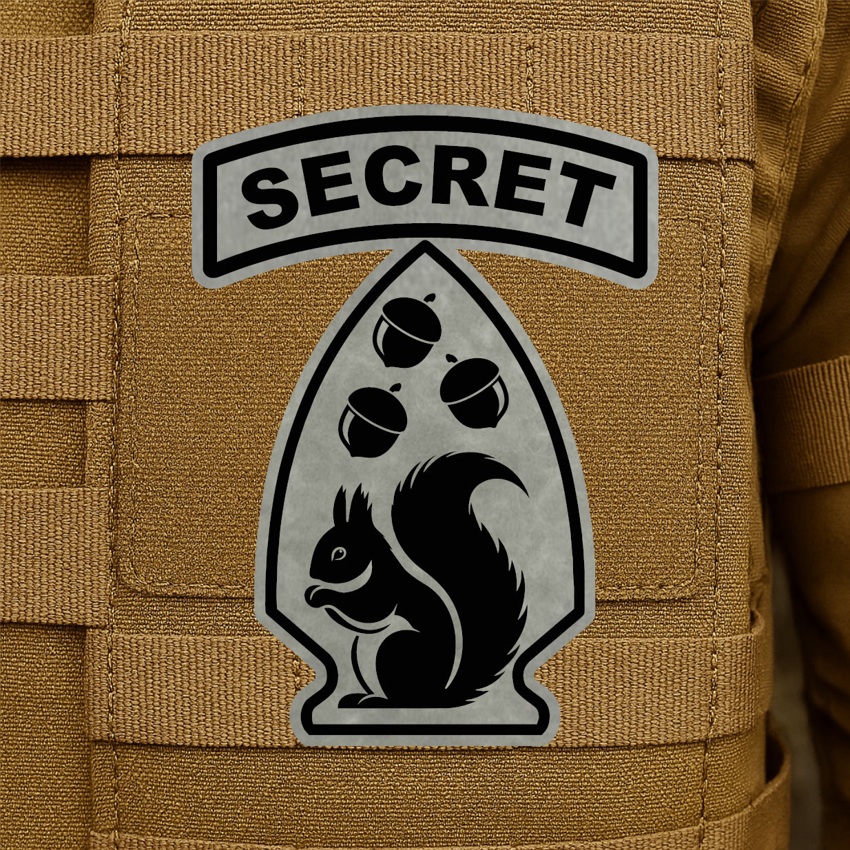 Secret Squirrel Division Funny Morale Patch – 2.2" x 3” Hook & Loop | Made in USA