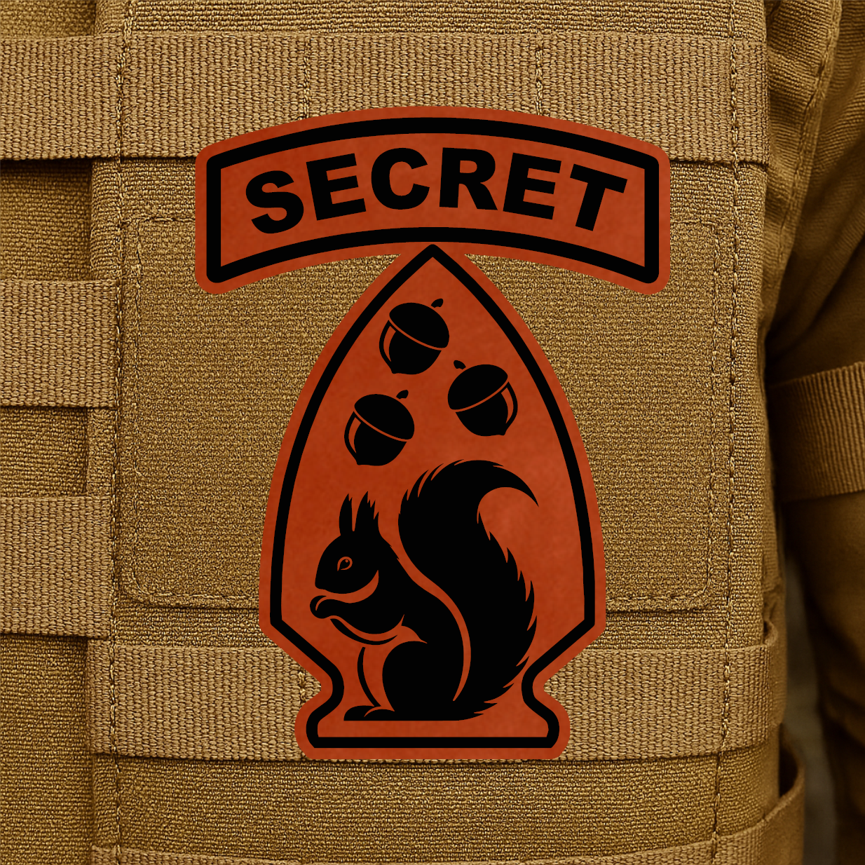 Secret Squirrel Division Funny Morale Patch – 2.2" x 3” Hook & Loop | Made in USA