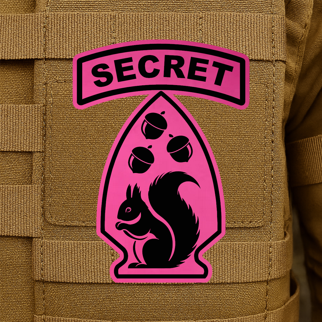 Secret Squirrel Division Funny Morale Patch – 2.2" x 3” Hook & Loop | Made in USA