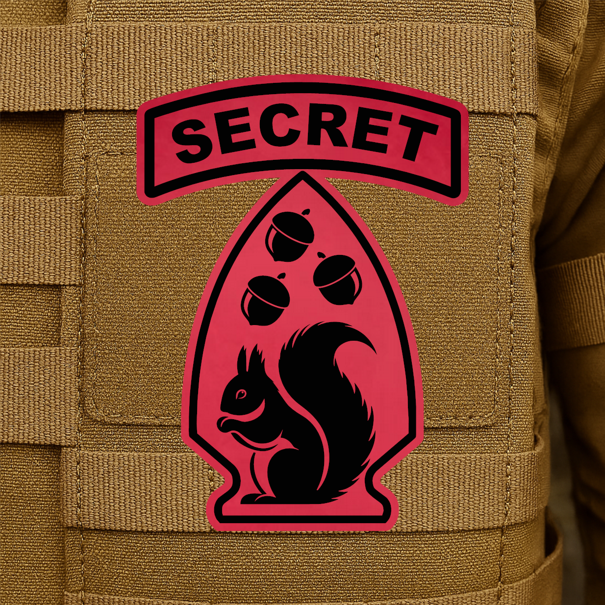 Secret Squirrel Division Funny Morale Patch – 2.2" x 3” Hook & Loop | Made in USA