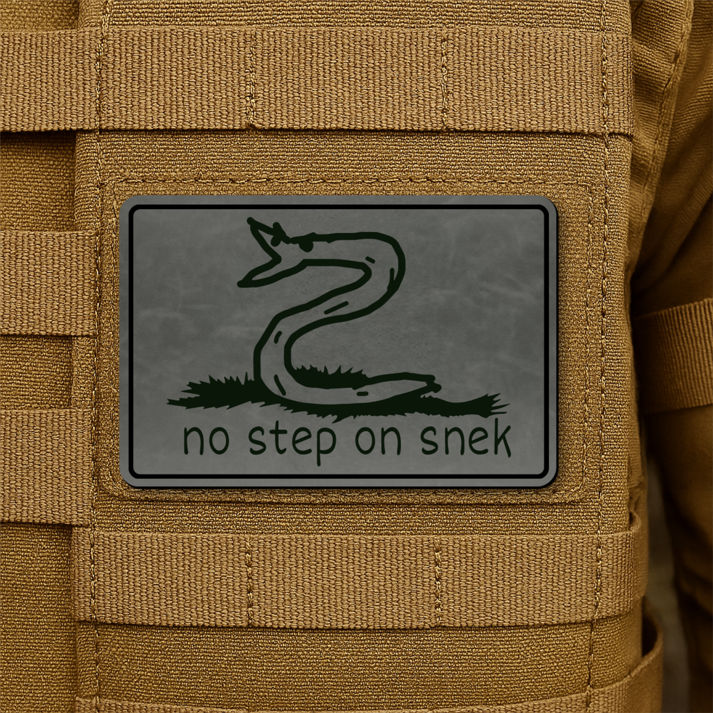 No Step On Snek Funny Morale Patch 2"x3" Hook & Loop | Made in USA