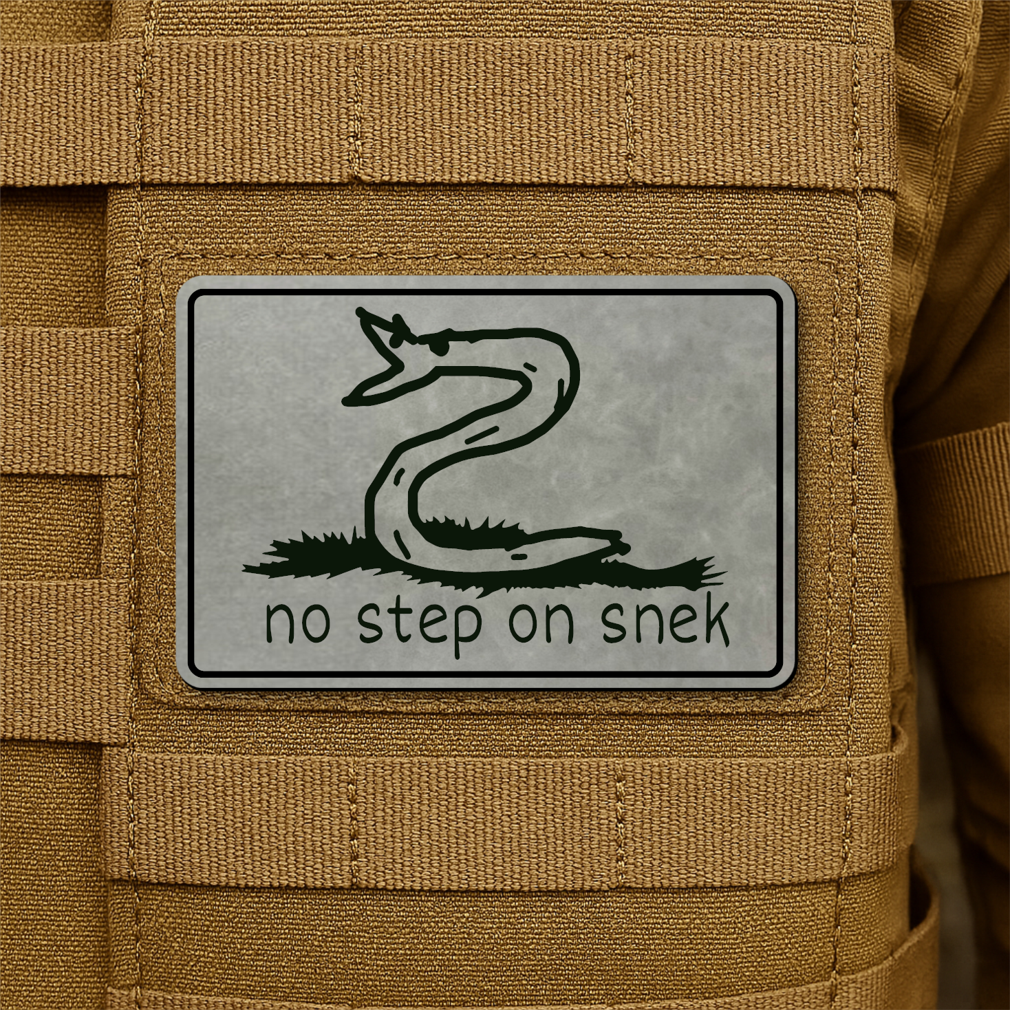 No Step On Snek Funny Morale Patch 2"x3" Hook & Loop | Made in USA