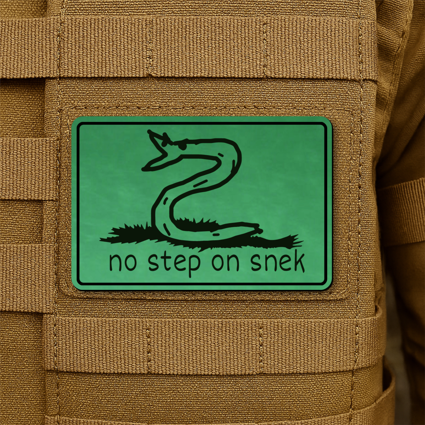 No Step On Snek Funny Morale Patch 2"x3" Hook & Loop | Made in USA