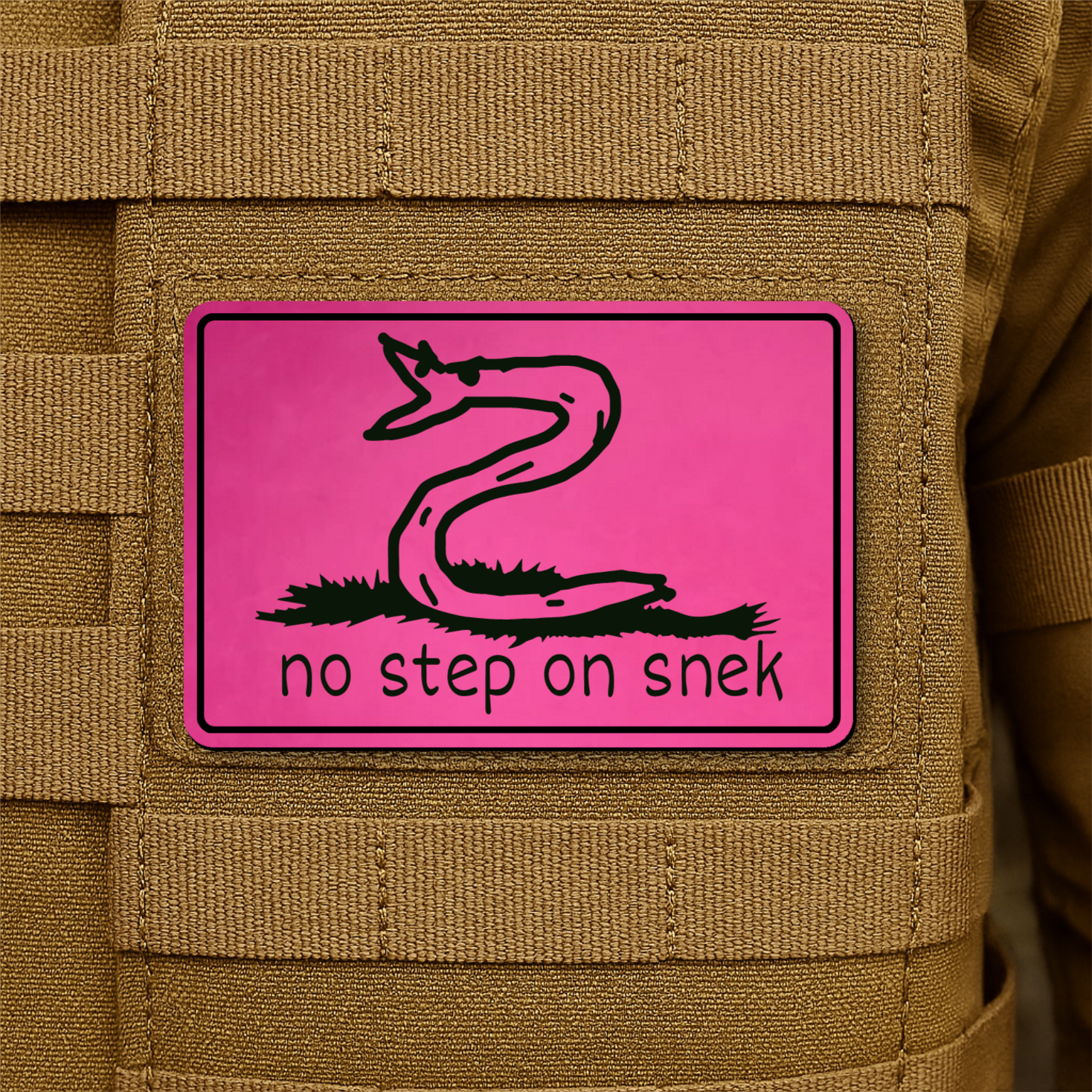 No Step On Snek Funny Morale Patch 2"x3" Hook & Loop | Made in USA