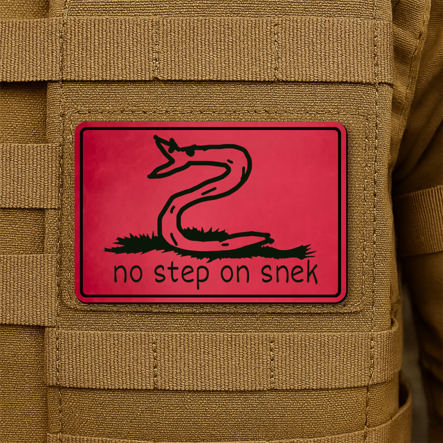 No Step On Snek Funny Morale Patch 2"x3" Hook & Loop | Made in USA