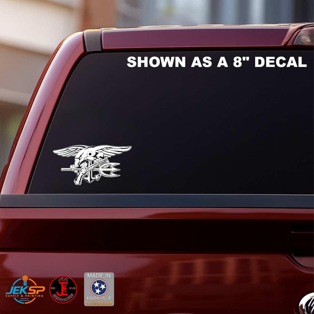 Navy SEAL Trident Vinyl Decal | Naval Special Warfare Vehicle Window Sticker | Made In USA