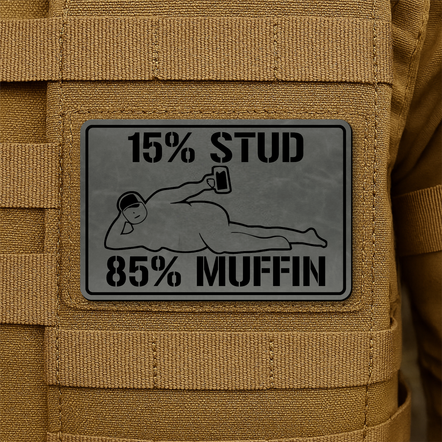 Stud Muffin Funny Morale Patch 2"x3" Hook & Loop | Made in USA