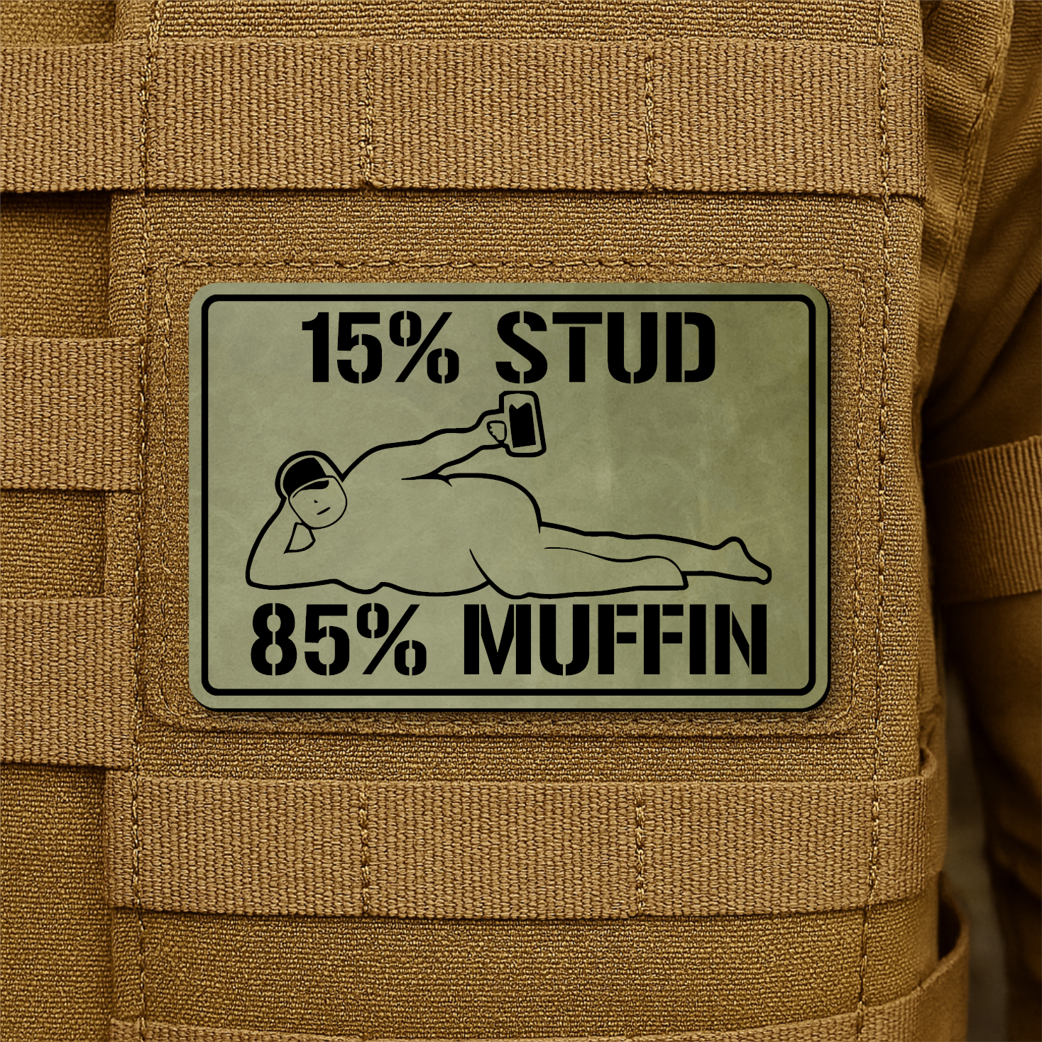 Stud Muffin Funny Morale Patch 2"x3" Hook & Loop | Made in USA