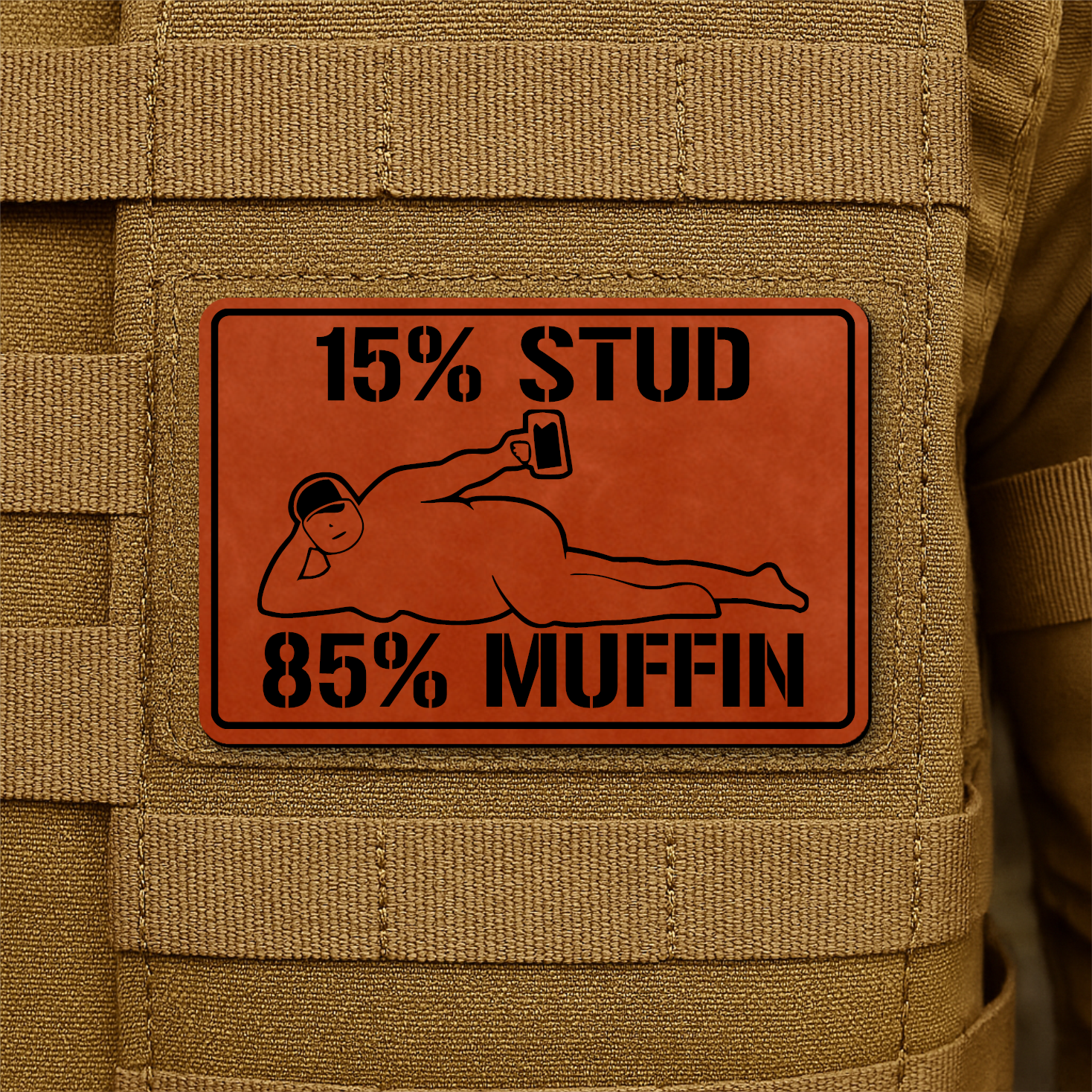 Stud Muffin Funny Morale Patch 2"x3" Hook & Loop | Made in USA