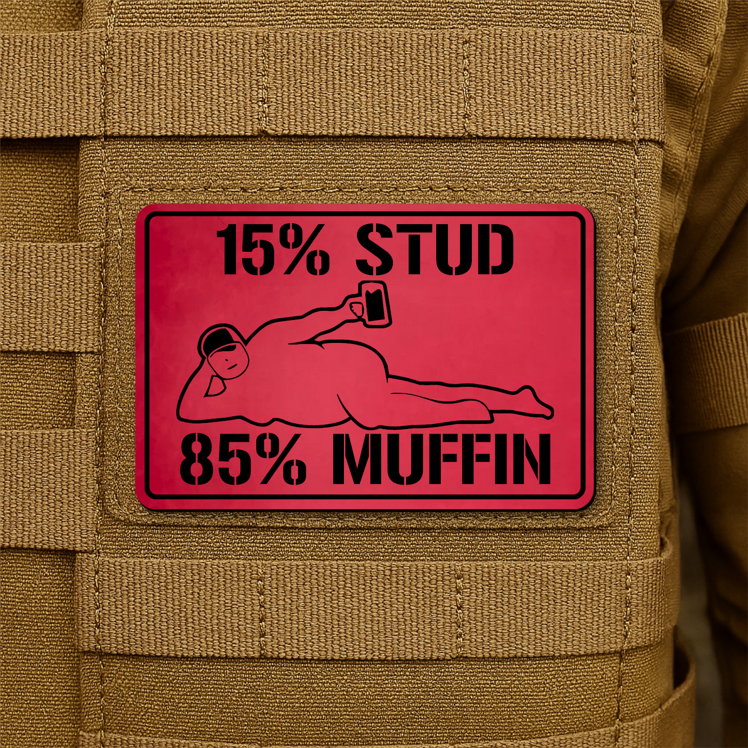 Stud Muffin Funny Morale Patch 2"x3" Hook & Loop | Made in USA