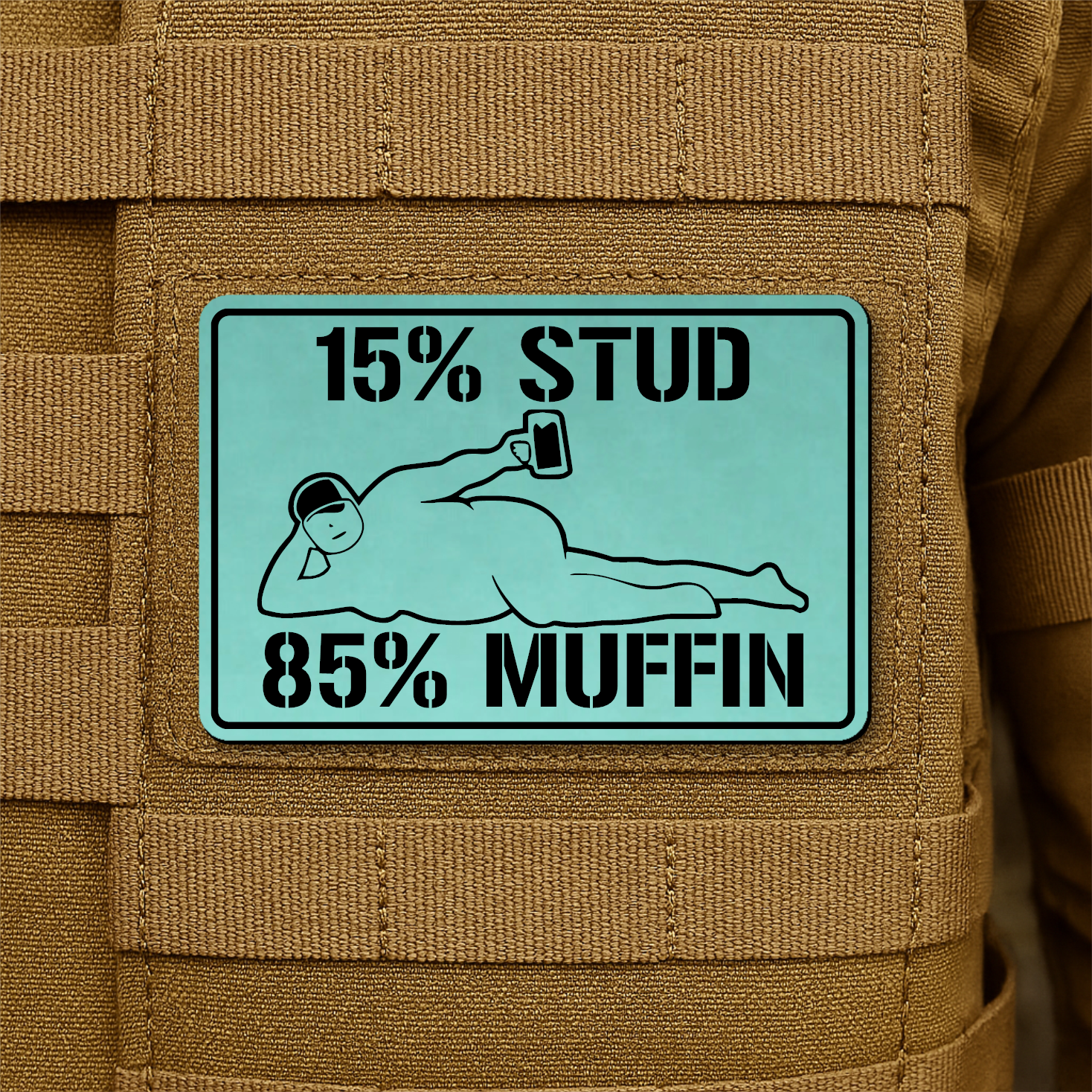 Stud Muffin Funny Morale Patch 2"x3" Hook & Loop | Made in USA