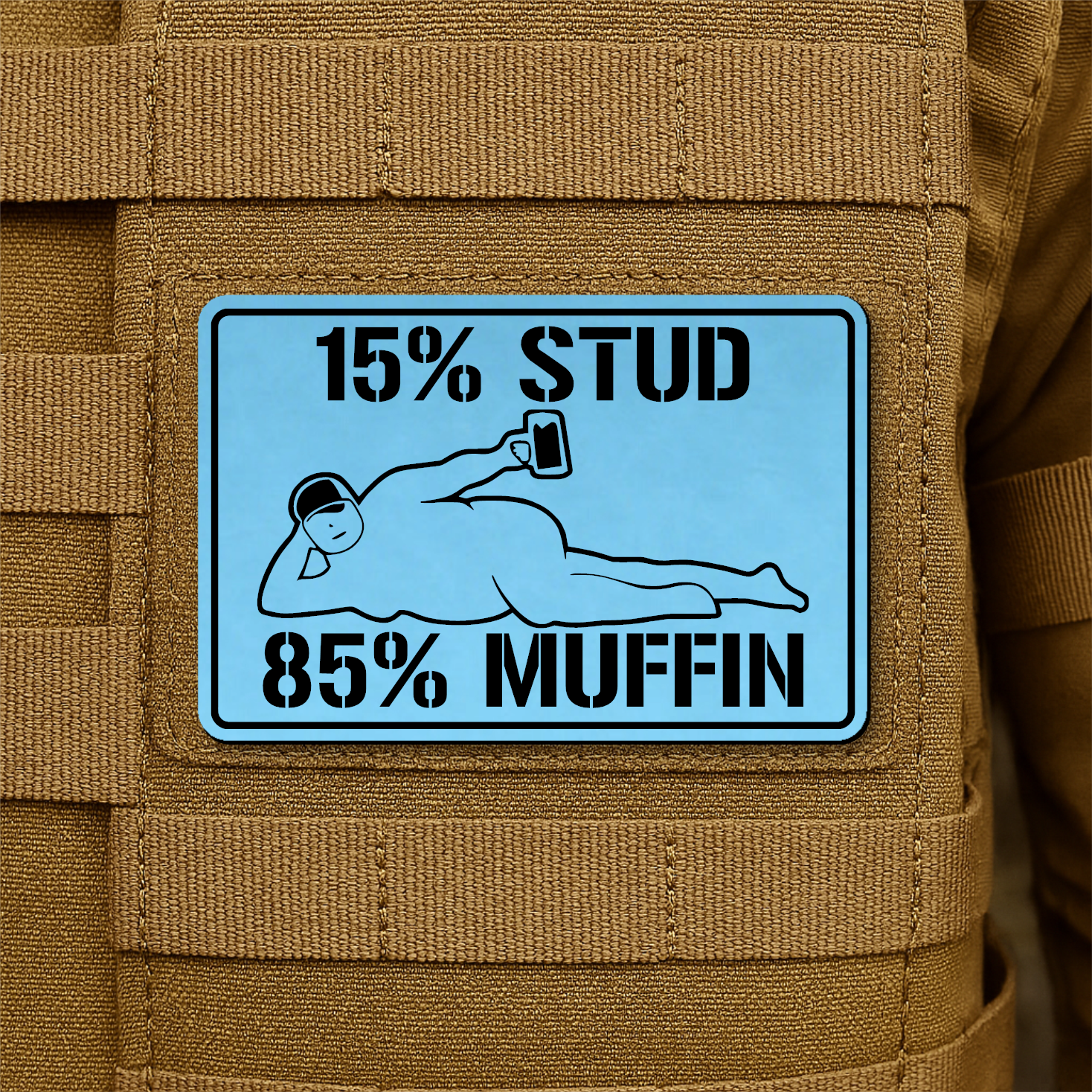 Stud Muffin Funny Morale Patch 2"x3" Hook & Loop | Made in USA