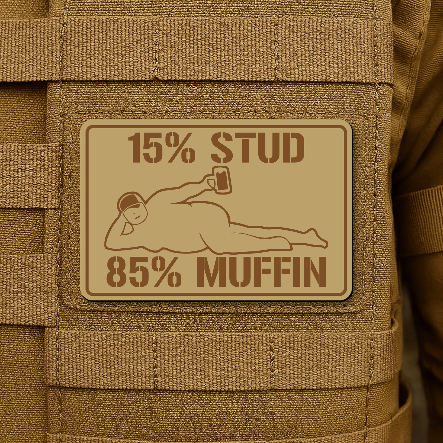 Stud Muffin Funny Morale Patch 2"x3" Hook & Loop | Made in USA