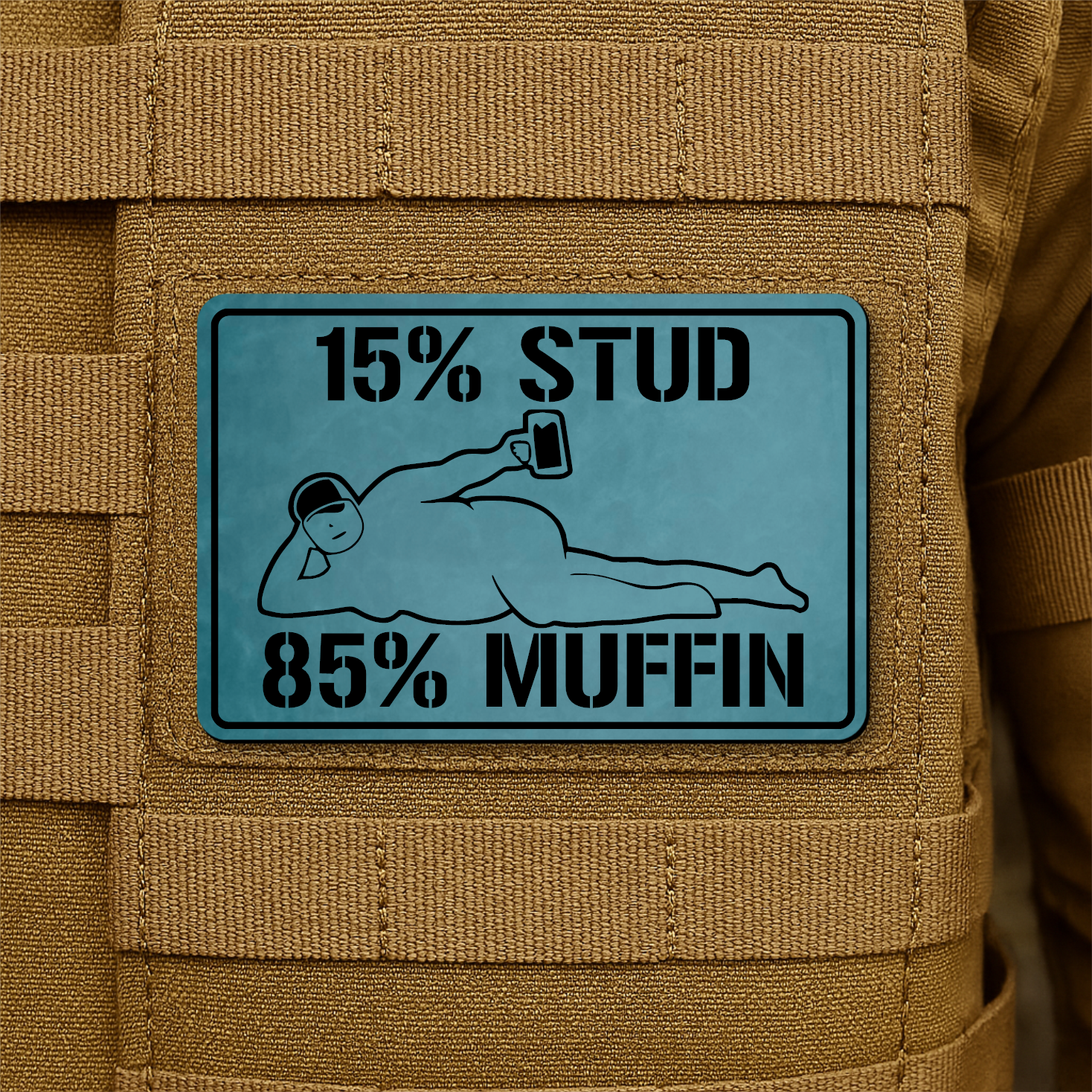 Stud Muffin Funny Morale Patch 2"x3" Hook & Loop | Made in USA