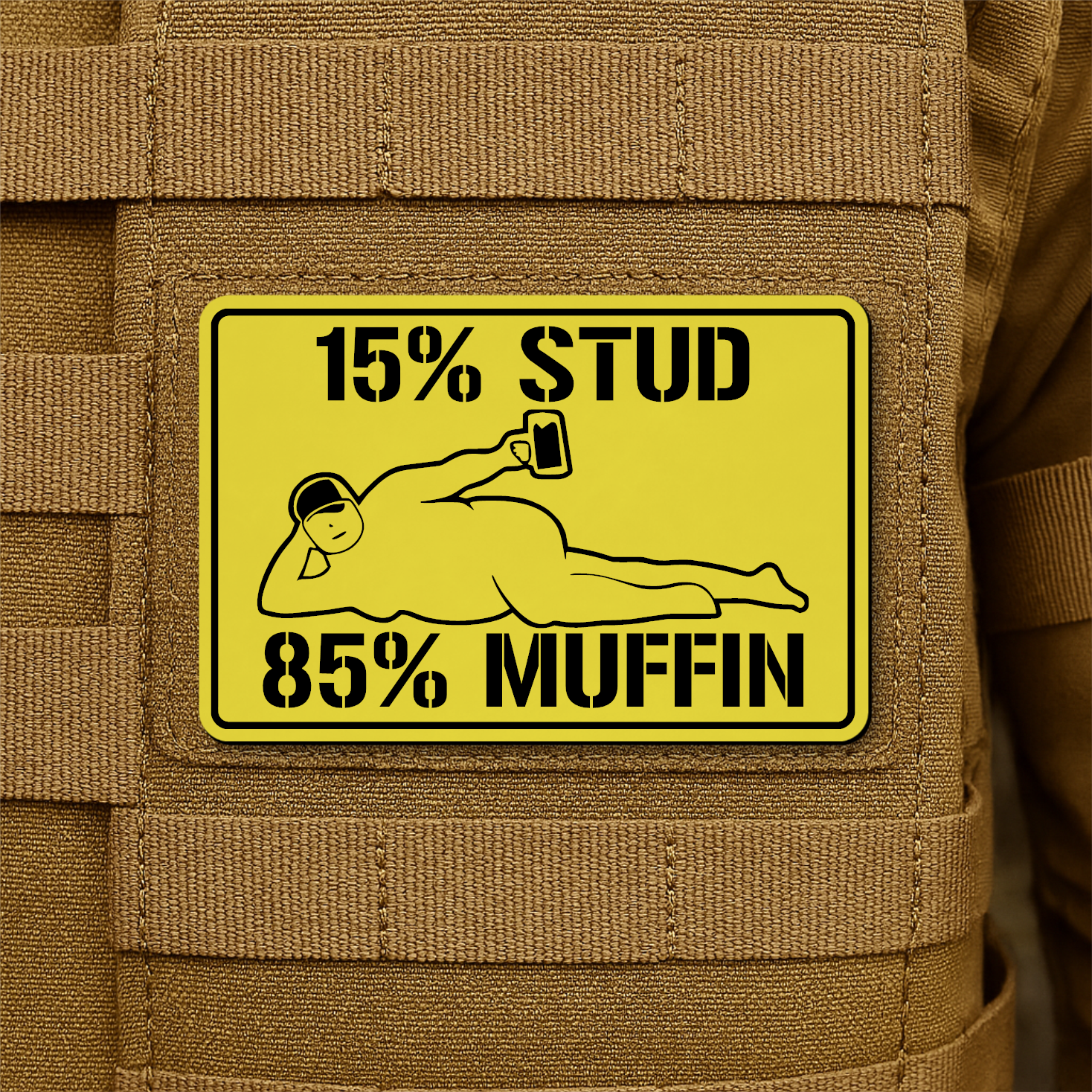 Stud Muffin Funny Morale Patch 2"x3" Hook & Loop | Made in USA