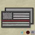 Thin Red Line American Flag Firefighter Patch | Made in USA | VELCRO® Brand Hook Backing