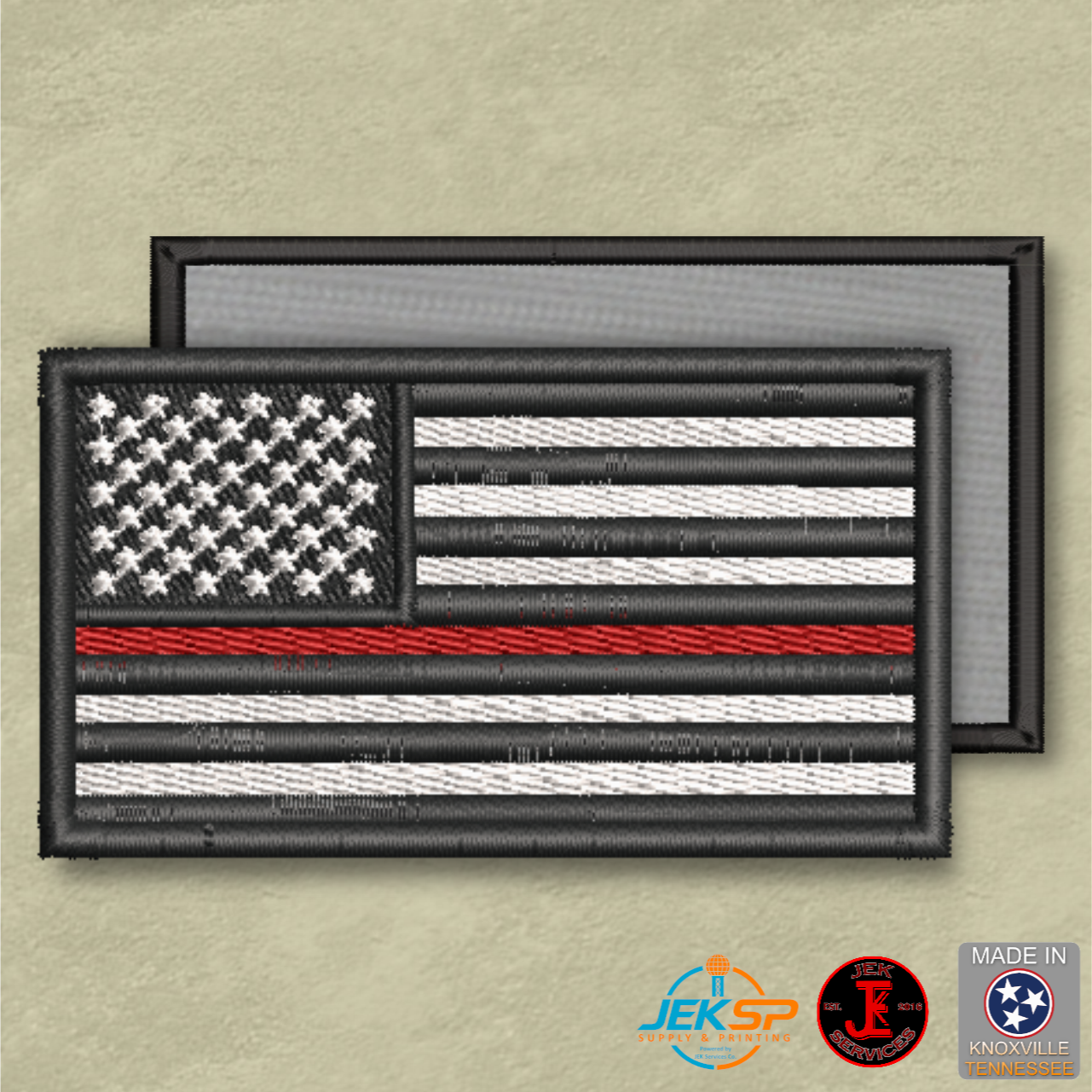 Thin Red Line American Flag Firefighter Patch | Made in USA | VELCRO® Brand Hook Backing