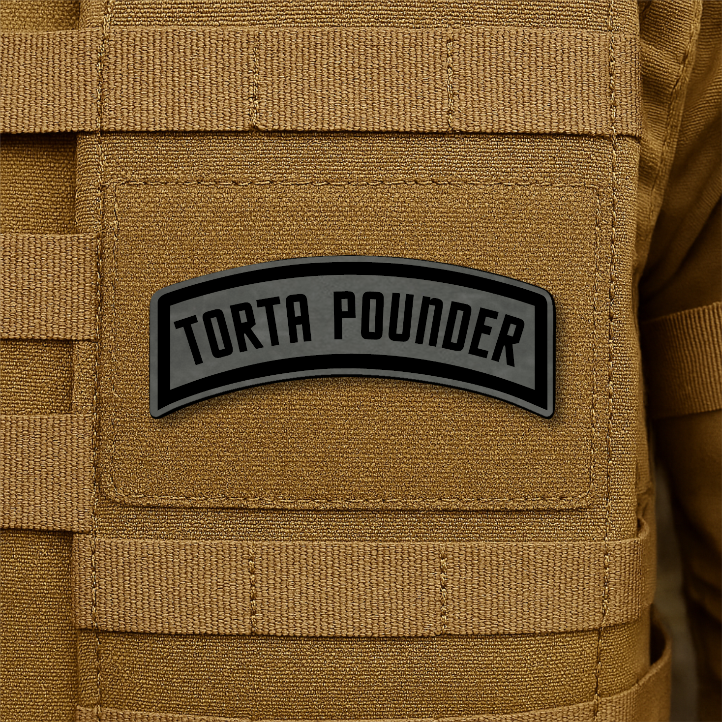 Torta Pounder Rocker Tab Funny Morale Patch 1"x2.6" Hook & Loop | Made in USA