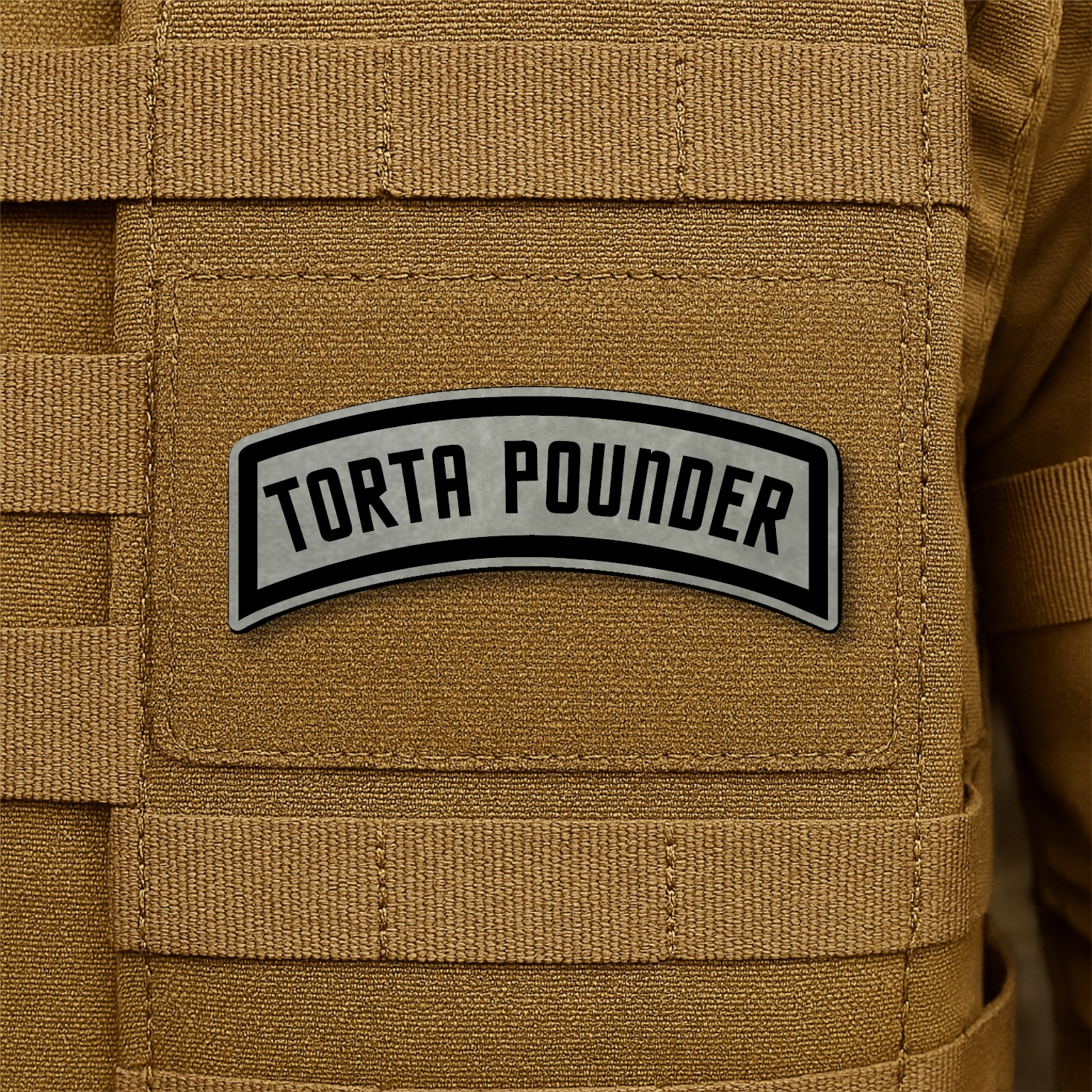 Torta Pounder Rocker Tab Funny Morale Patch 1"x2.6" Hook & Loop | Made in USA