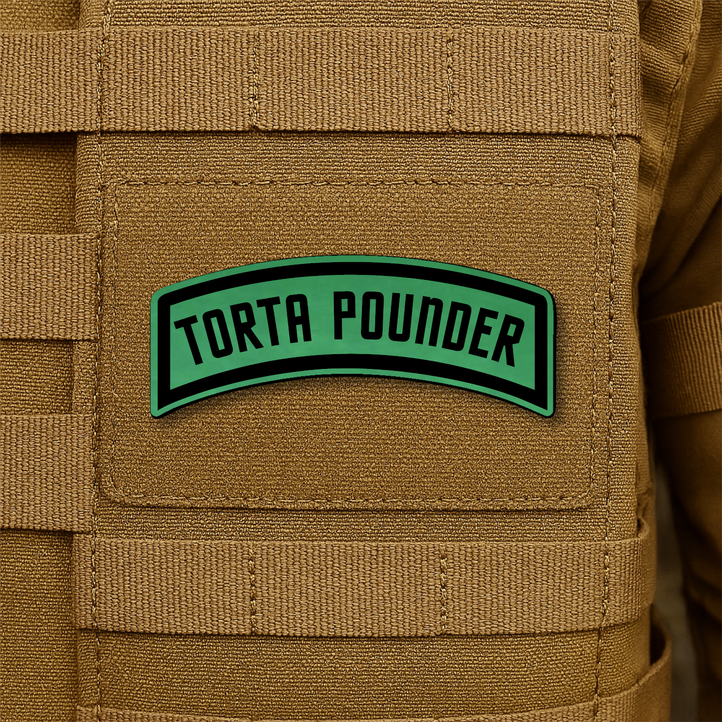 Torta Pounder Rocker Tab Funny Morale Patch 1"x2.6" Hook & Loop | Made in USA