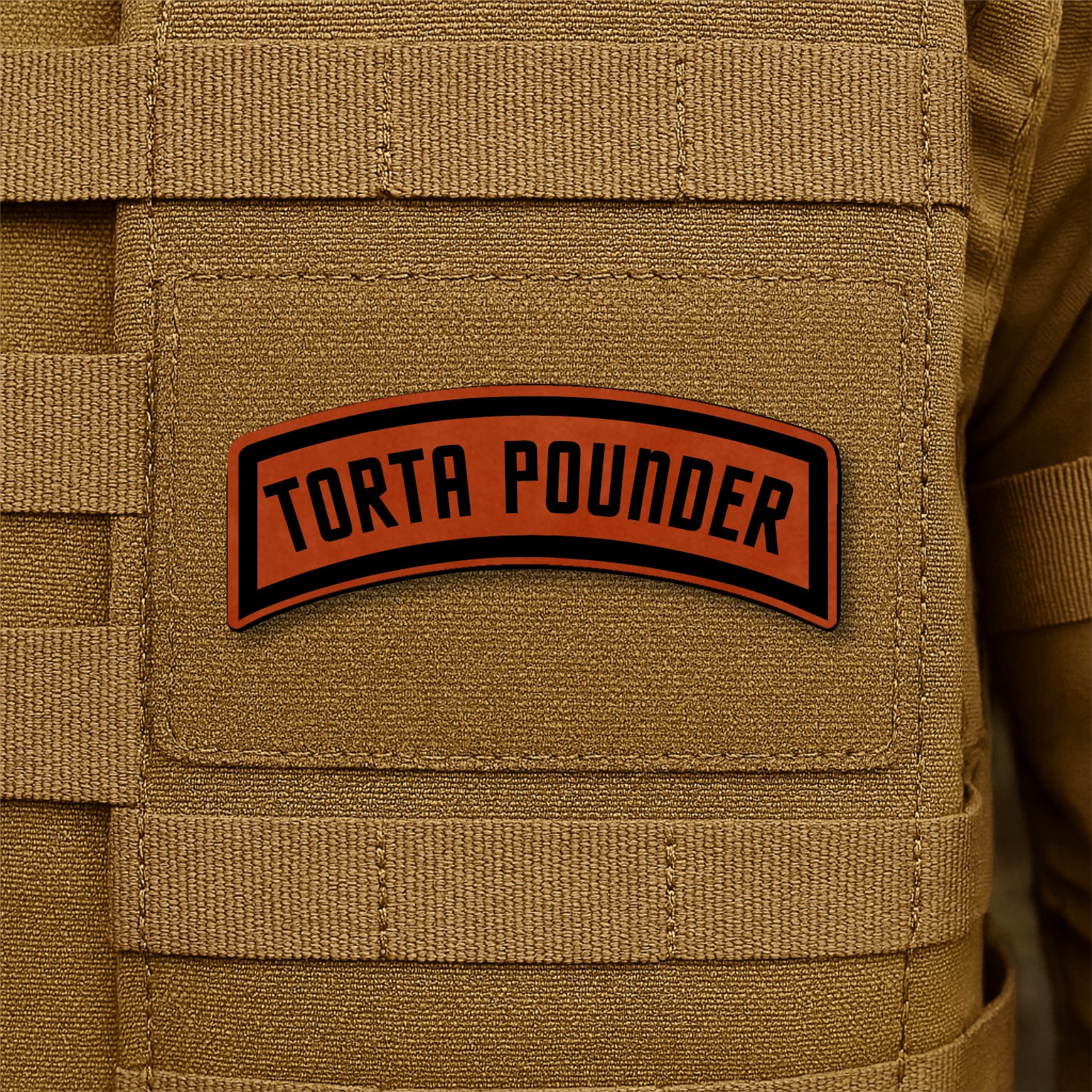 Torta Pounder Rocker Tab Funny Morale Patch 1"x2.6" Hook & Loop | Made in USA