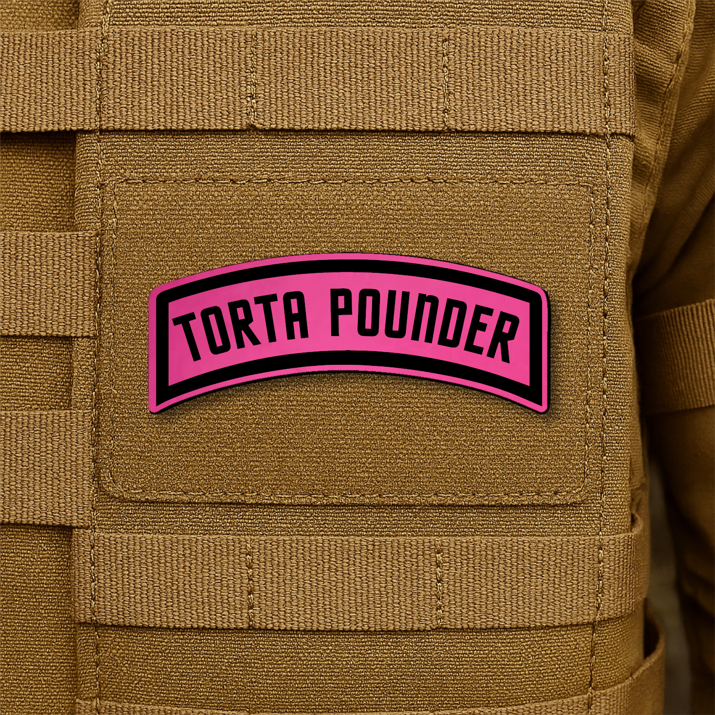 Torta Pounder Rocker Tab Funny Morale Patch 1"x2.6" Hook & Loop | Made in USA