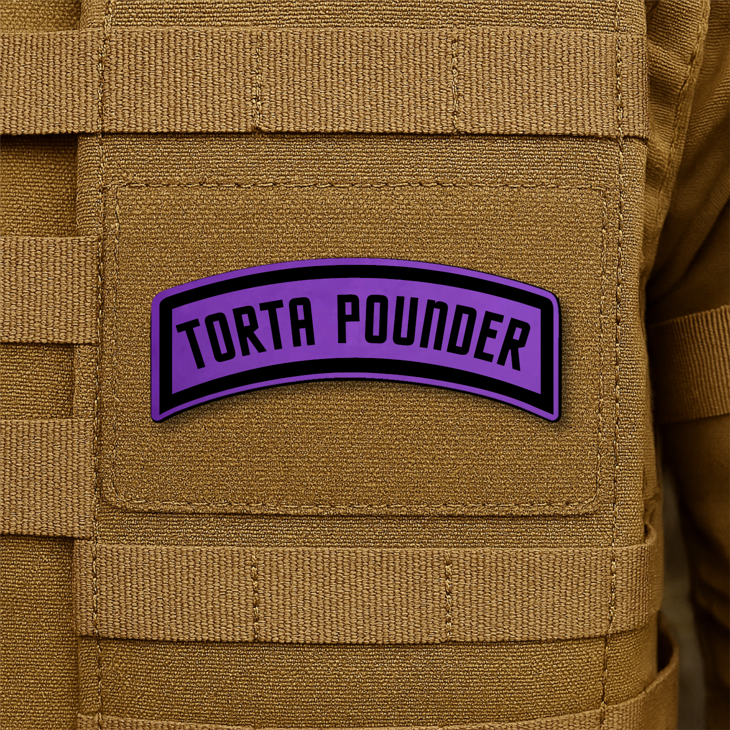 Torta Pounder Rocker Tab Funny Morale Patch 1"x2.6" Hook & Loop | Made in USA