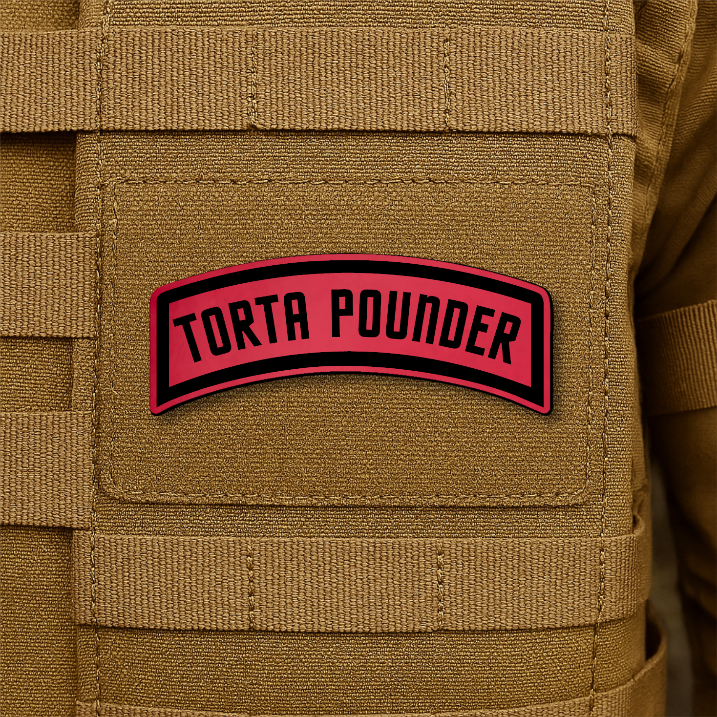 Torta Pounder Rocker Tab Funny Morale Patch 1"x2.6" Hook & Loop | Made in USA