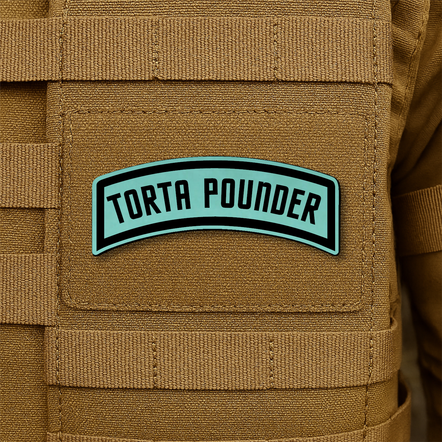 Torta Pounder Rocker Tab Funny Morale Patch 1"x2.6" Hook & Loop | Made in USA