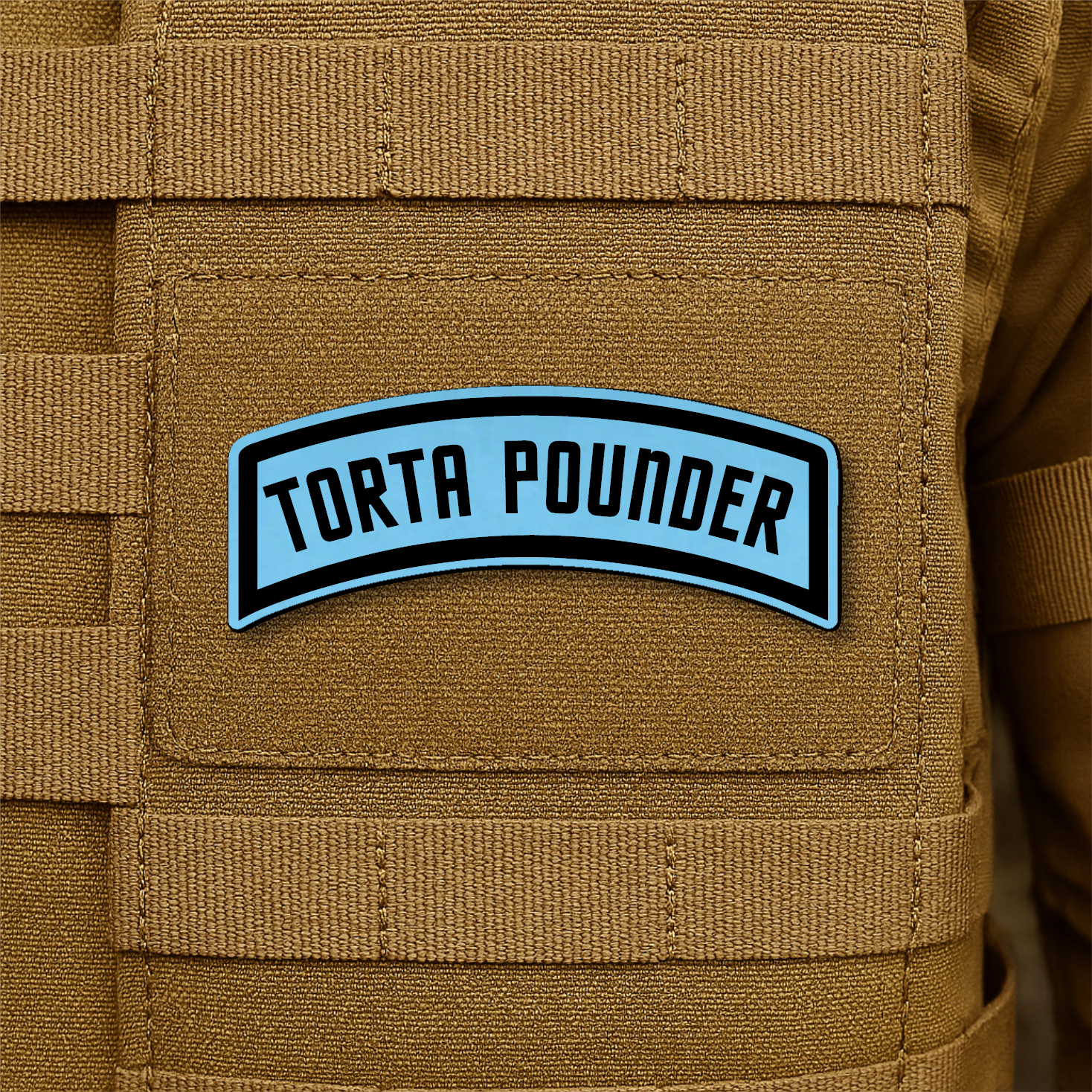 Torta Pounder Rocker Tab Funny Morale Patch 1"x2.6" Hook & Loop | Made in USA