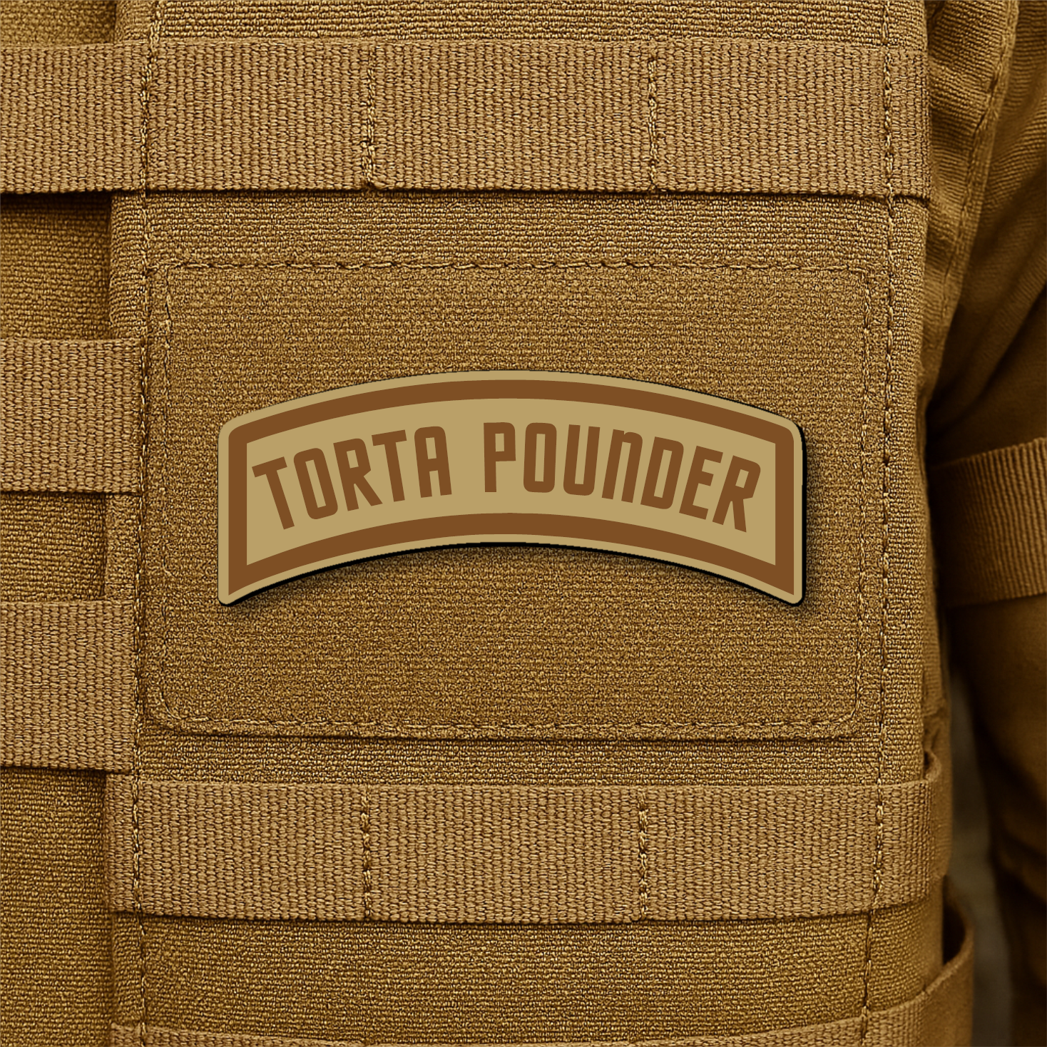 Torta Pounder Rocker Tab Funny Morale Patch 1"x2.6" Hook & Loop | Made in USA