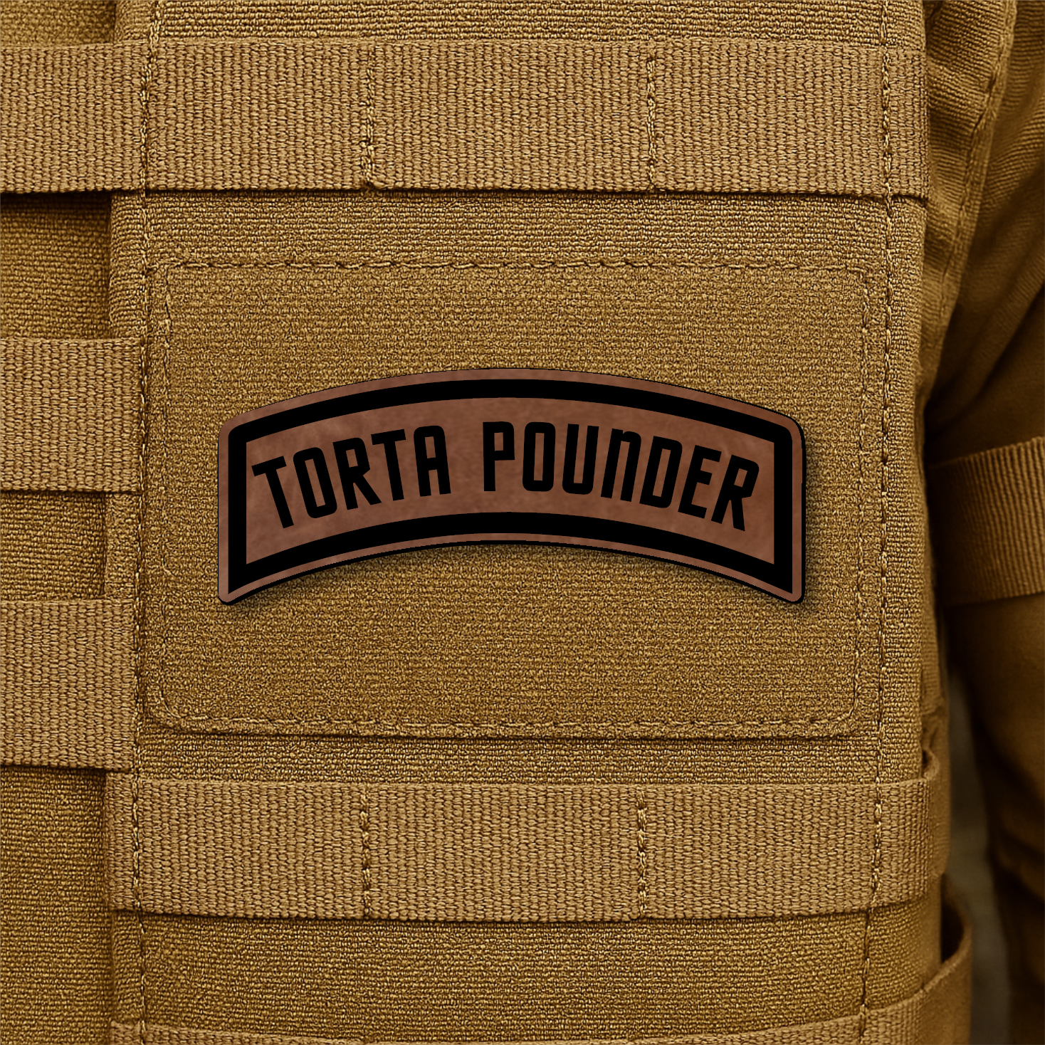 Torta Pounder Rocker Tab Funny Morale Patch 1"x2.6" Hook & Loop | Made in USA
