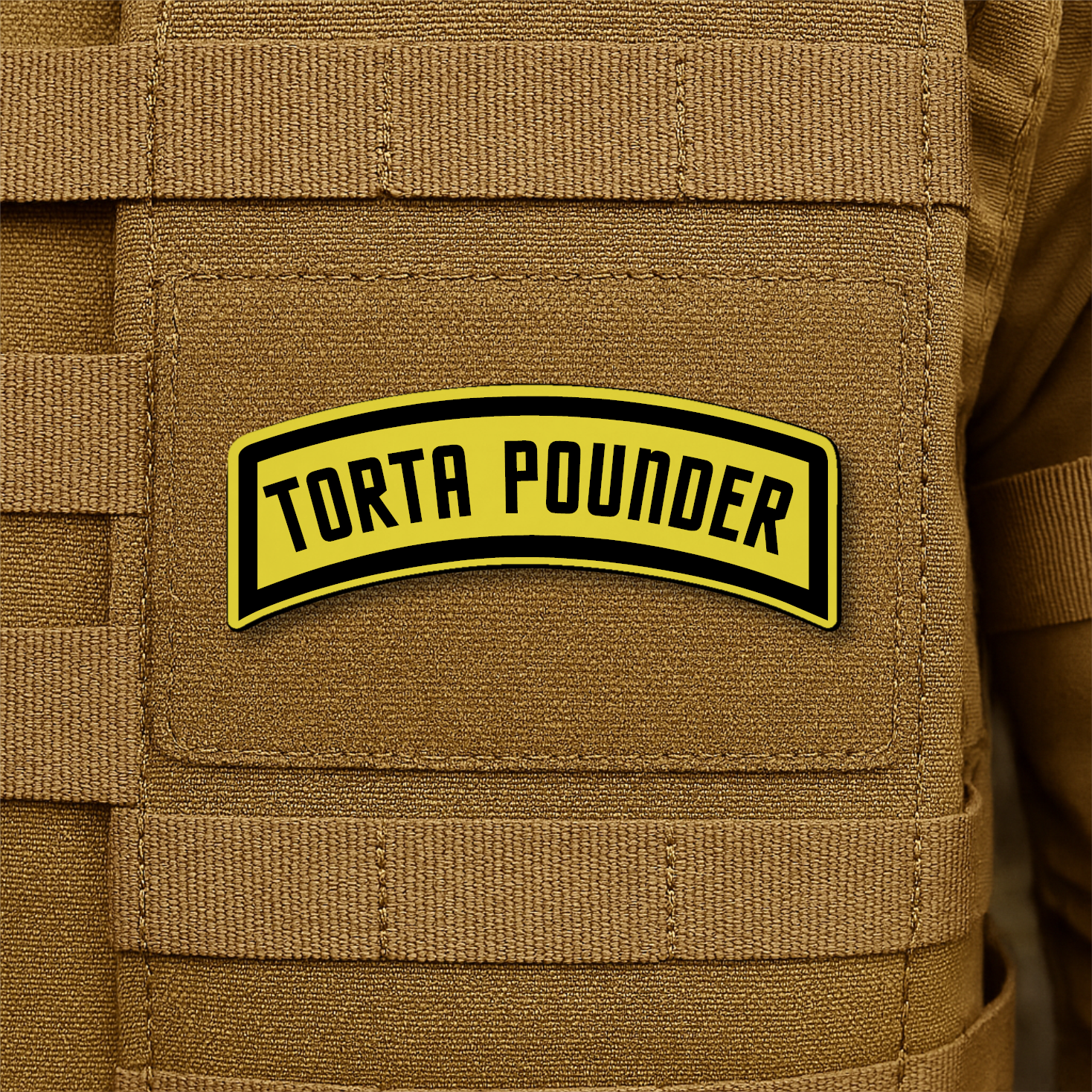 Torta Pounder Rocker Tab Funny Morale Patch 1"x2.6" Hook & Loop | Made in USA
