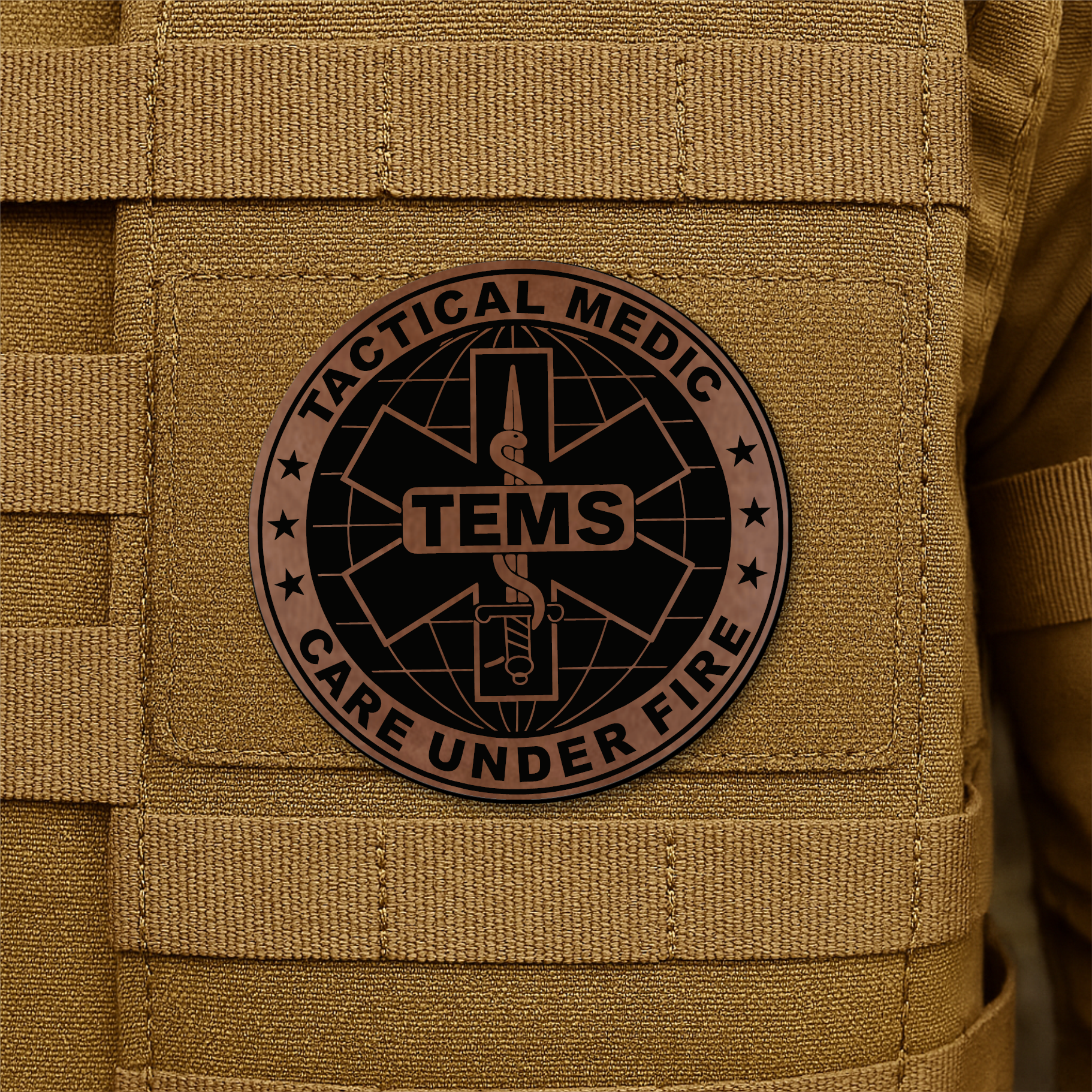 Tactical EMS Medic Morale Patch – 3” Round Hook & Loop Patch | Care Under Fire | Made in USA