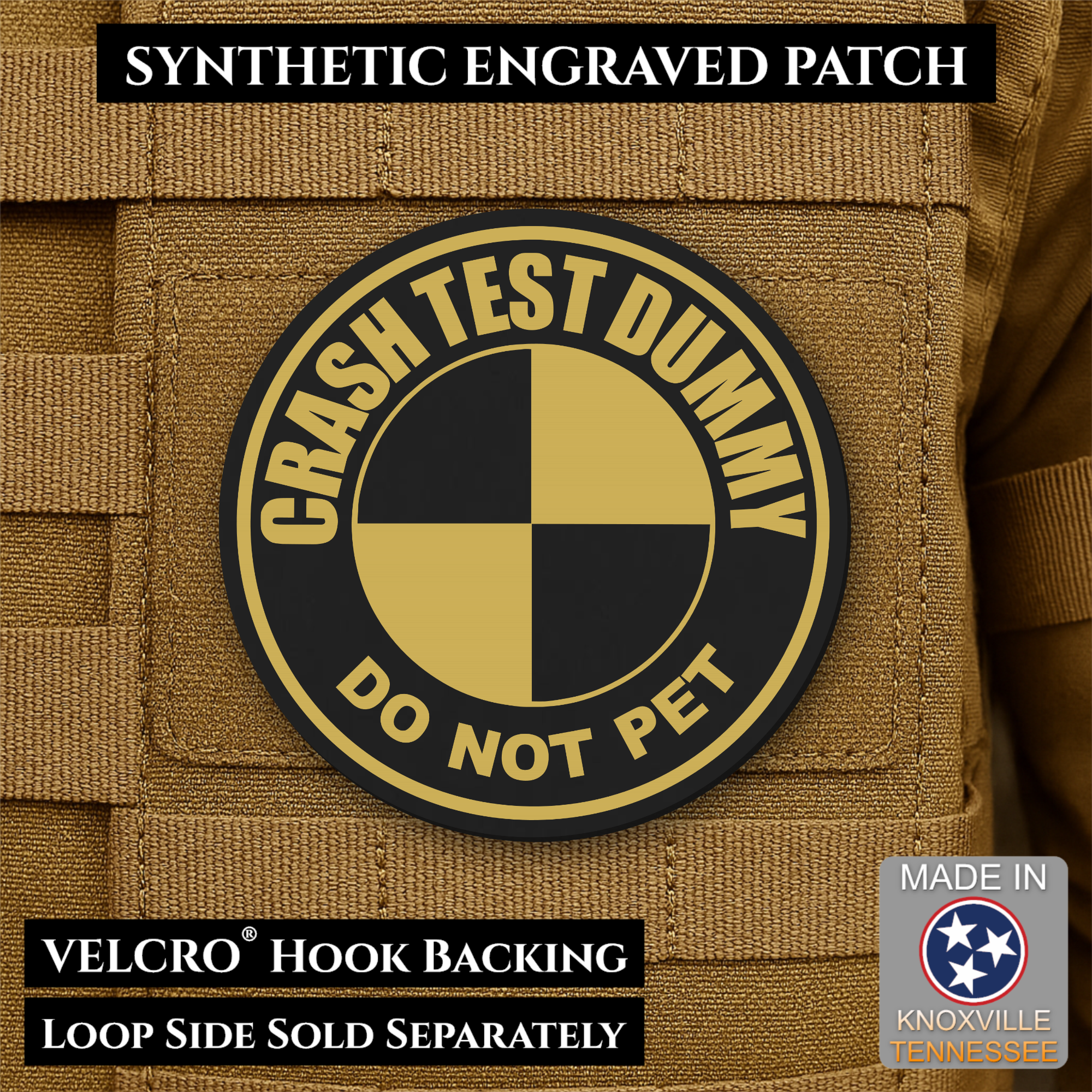 Crash Test Dummy Funny Morale Patch 3" Round Hook & Loop | Made in USA